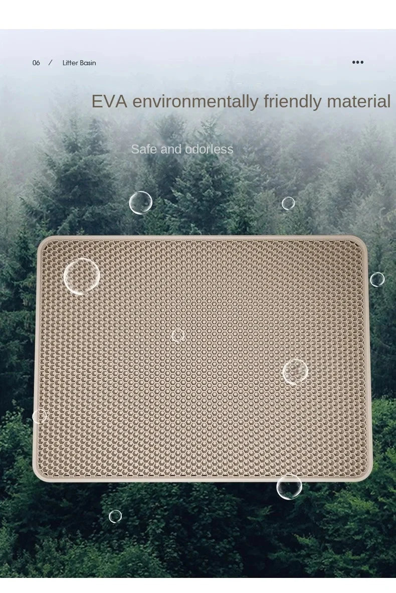 Large Cat Litter Mat | Double Layer Waterproof Honeycomb Design with EVA Foam