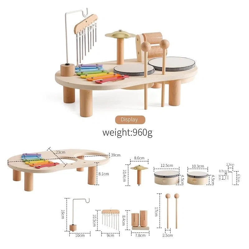 Colorful Wooden Rain Stick Rattle | Montessori Sensory Toy for Babies