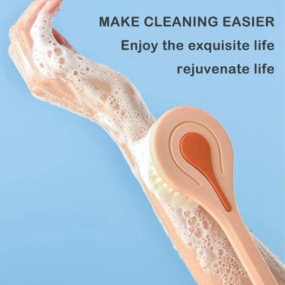 Long Handle Bath Brush | Soft Bristle Back Scrubber and Shower Exfoliator