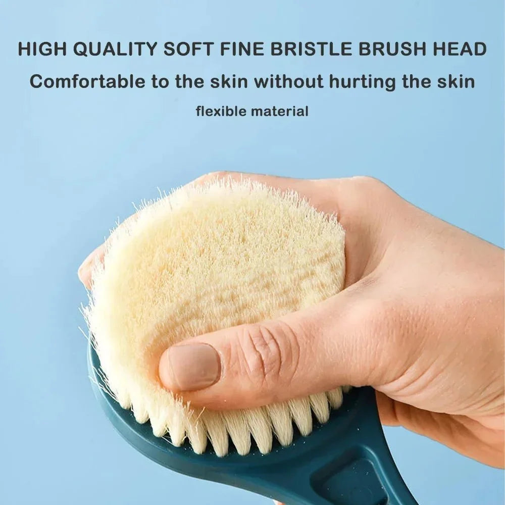 Long Handle Bath Brush | Soft Bristle Back Scrubber and Shower Exfoliator