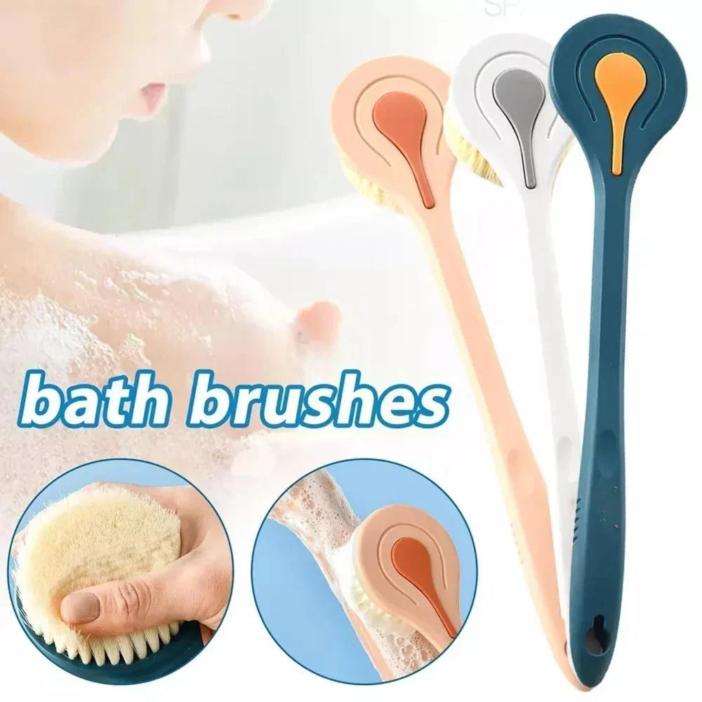 Long Handle Bath Brush | Soft Bristle Back Scrubber and Shower Exfoliator