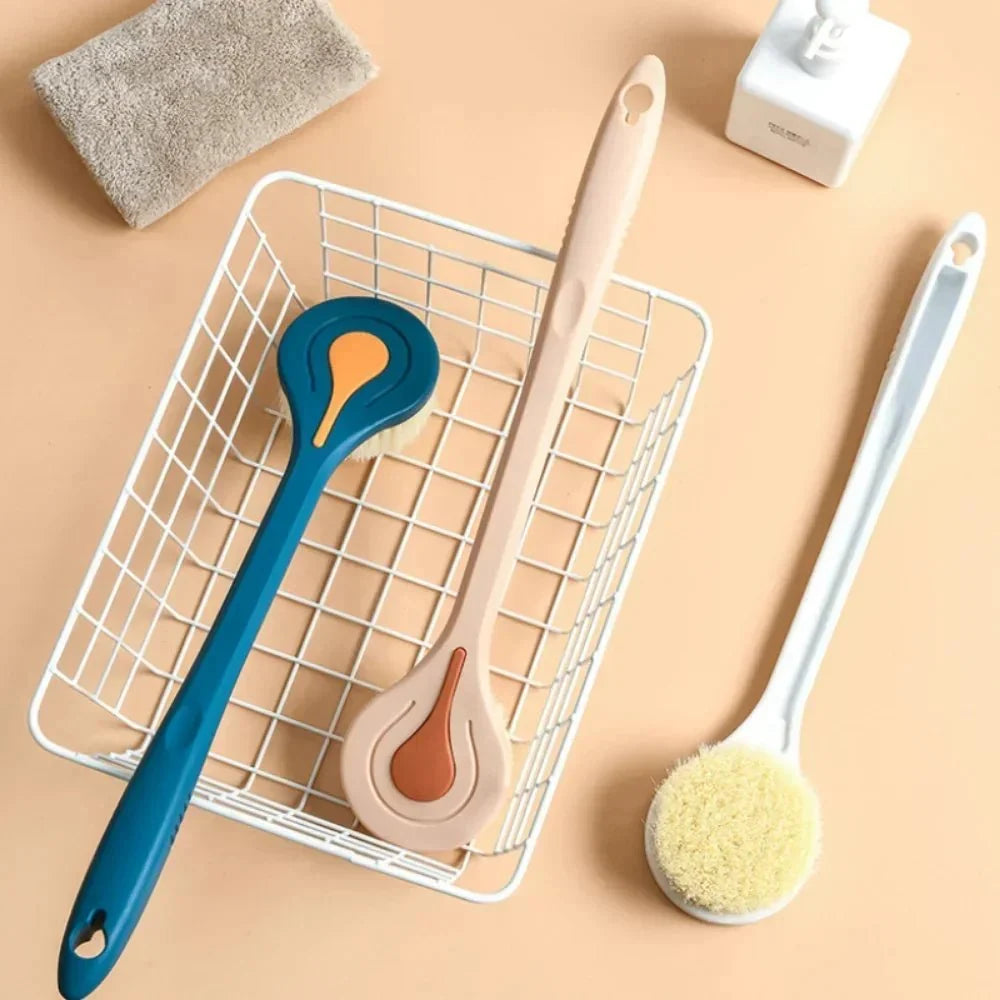 Long Handle Bath Brush | Soft Bristle Back Scrubber and Shower Exfoliator