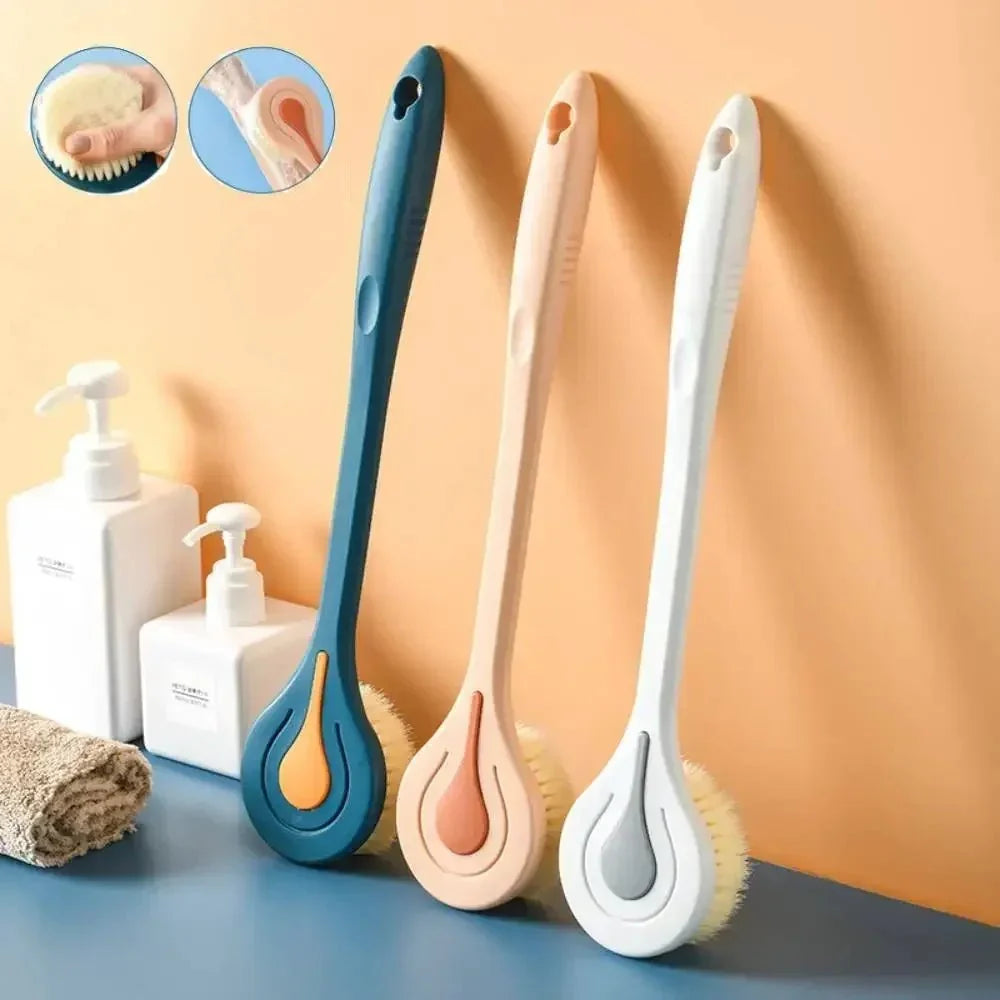 Long Handle Bath Brush | Soft Bristle Back Scrubber and Shower Exfoliator
