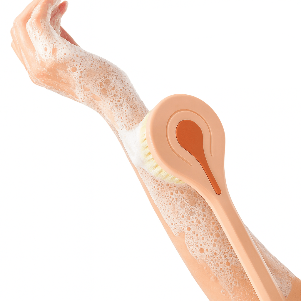 Long Handle Bath Brush | Soft Bristle Back Scrubber and Shower Exfoliator