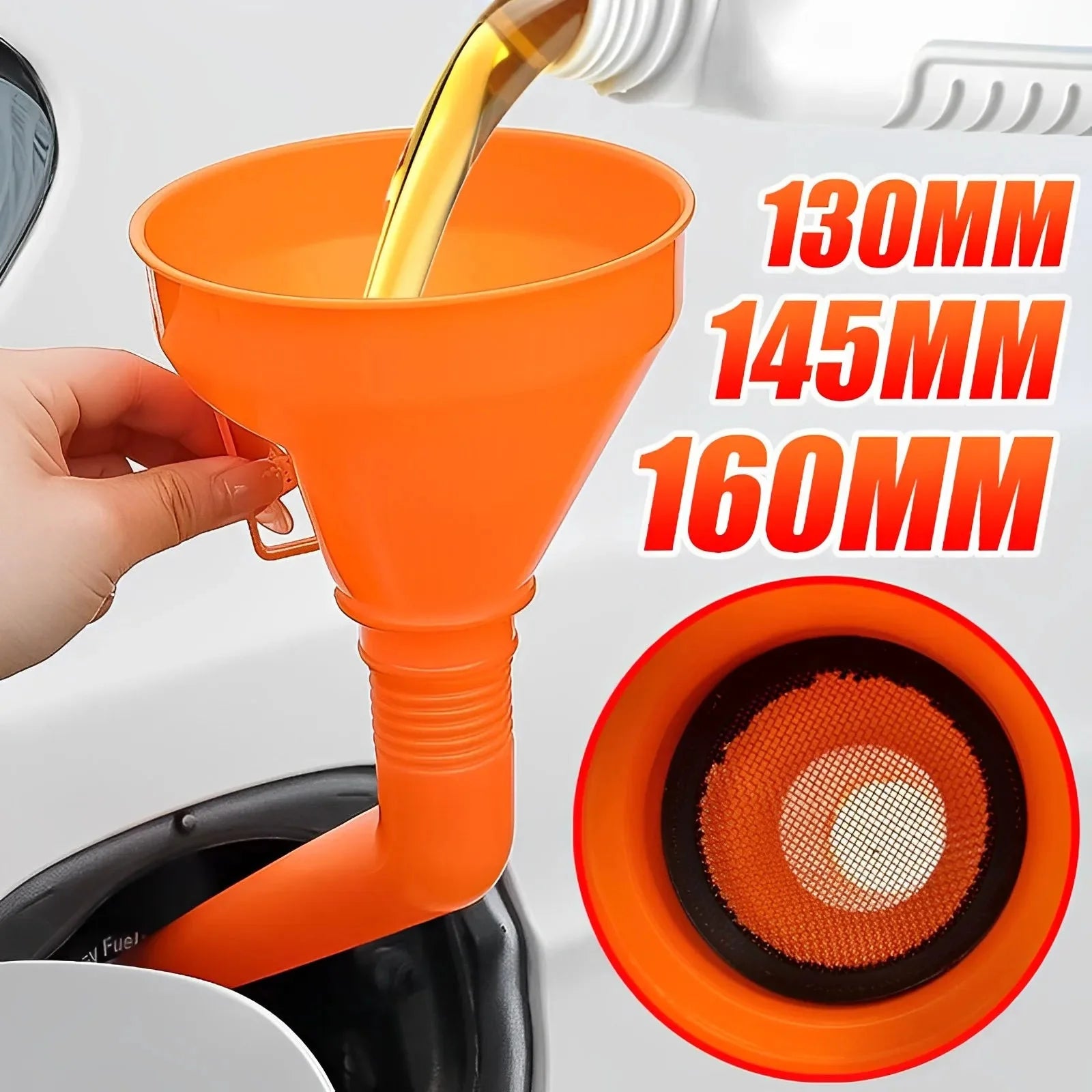 Engine Oil Funnel with Filter | Long Mouth Refueling Tool for Cars and Motorcycles