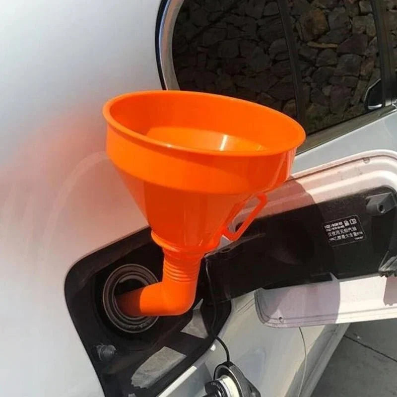 Engine Oil Funnel with Filter | Long Mouth Refueling Tool for Cars and Motorcycles