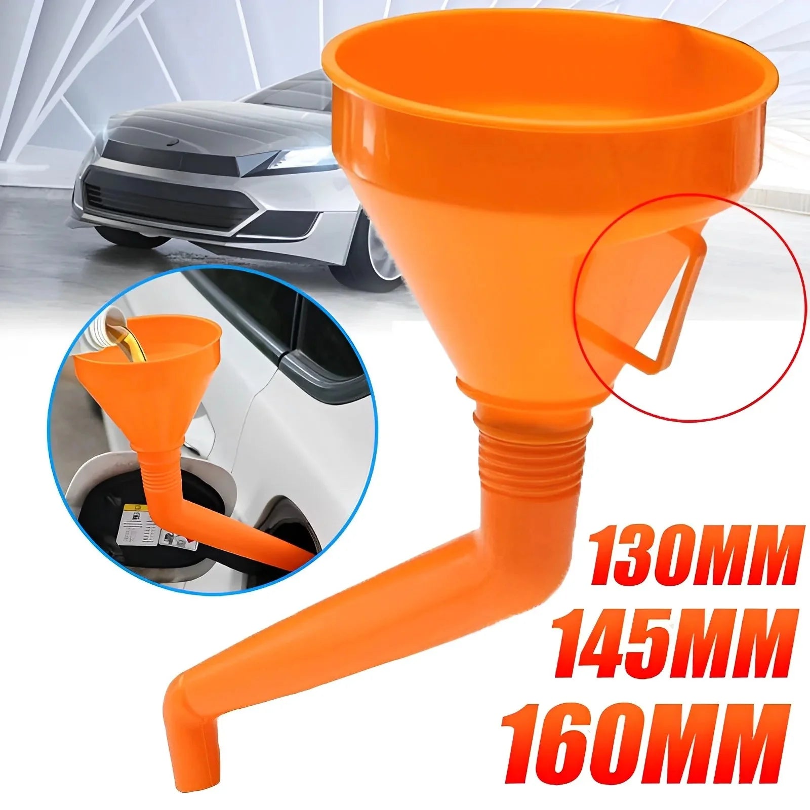 Engine Oil Funnel with Filter | Long Mouth Refueling Tool for Cars and Motorcycles