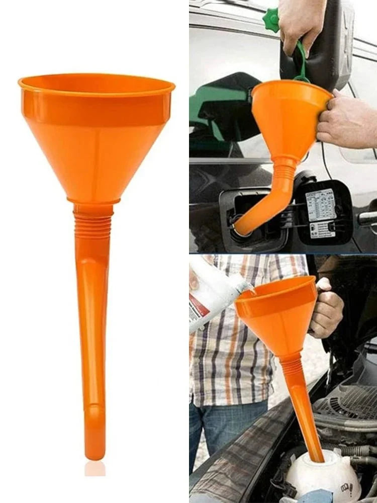 Engine Oil Funnel with Filter | Long Mouth Refueling Tool for Cars and Motorcycles