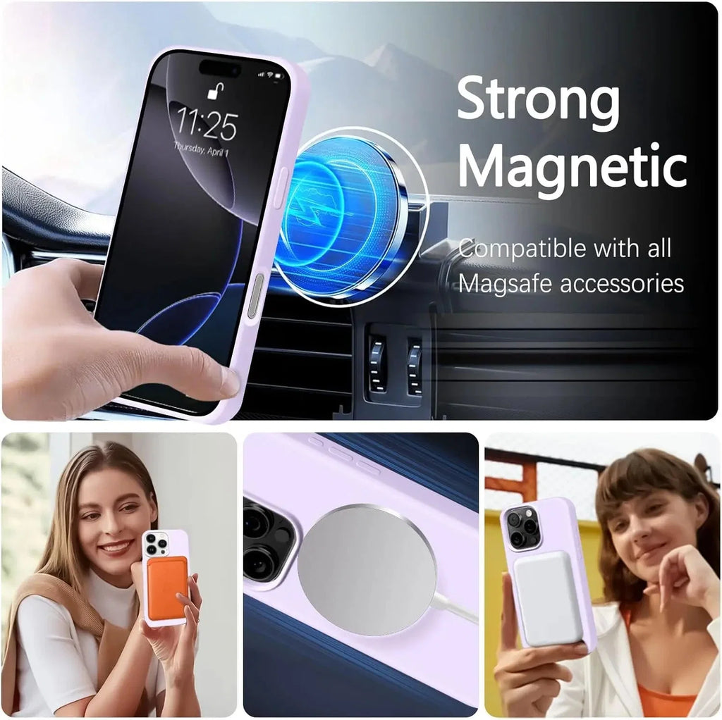 Strong Magnetic Silicone Phone Case | Wireless Charging Compatible for iPhone 12-16 Series
