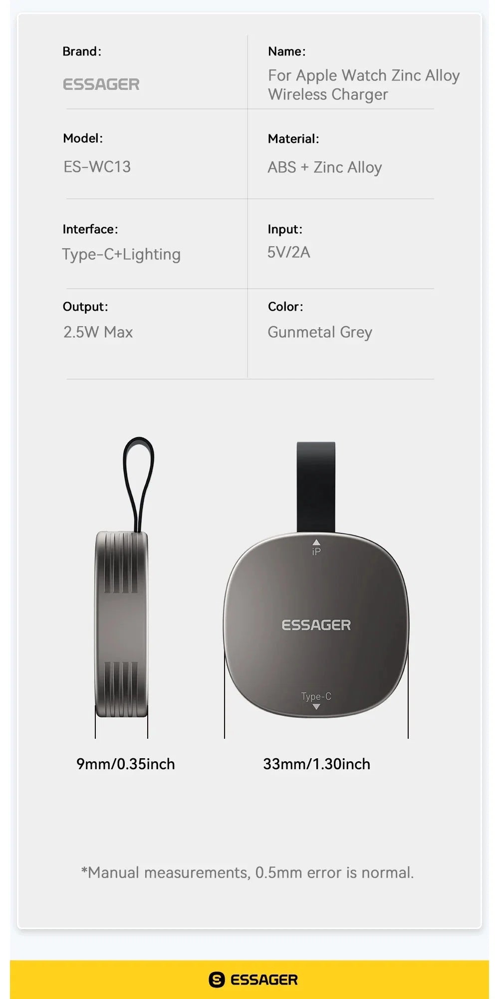 Magnetic Wireless Charger for Apple Watch | Fast Portable Charging Solution