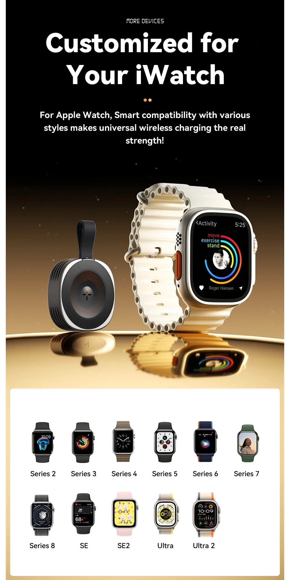 Magnetic Wireless Charger for Apple Watch | Fast Portable Charging Solution
