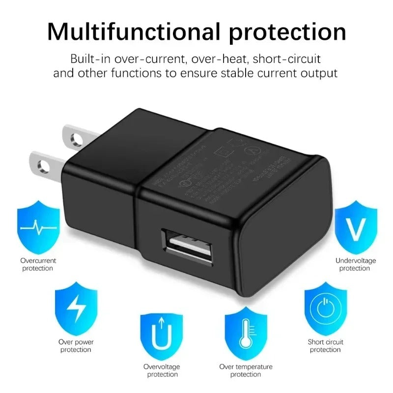 5V 2A Fast Charging USB Wall Charger | Travel Power Adapter for Samsung Devices