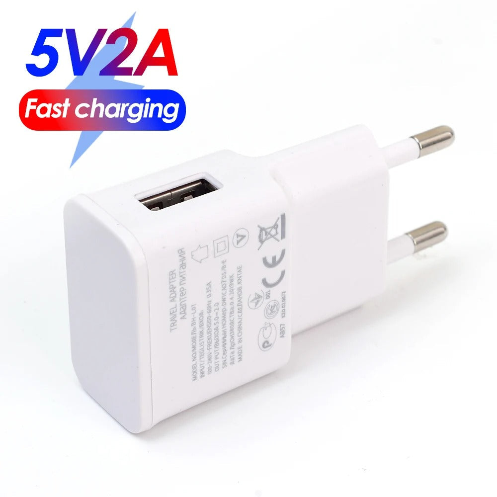 5V 2A Fast Charging USB Wall Charger | Travel Power Adapter for Samsung Devices