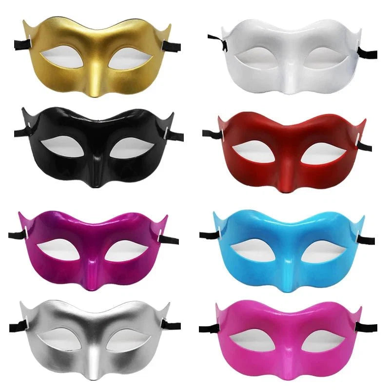 Masquerade Half Face Mask | Elegant Black & White Retro Design