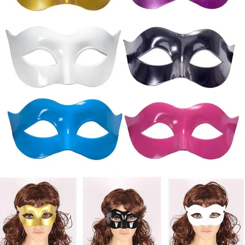 Masquerade Half Face Mask | Elegant Black & White Retro Design