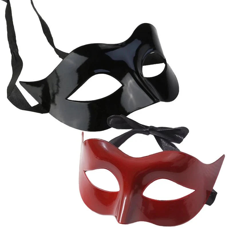 Masquerade Half Face Mask | Elegant Black & White Retro Design