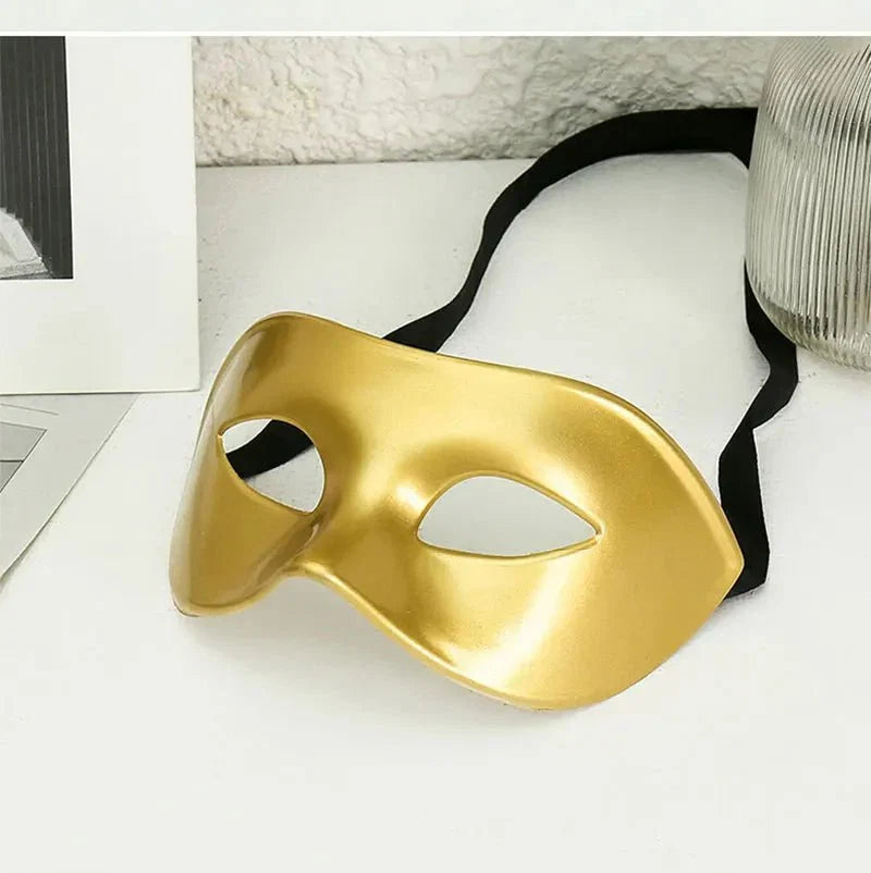 Masquerade Half Face Mask | Elegant Black & White Retro Design