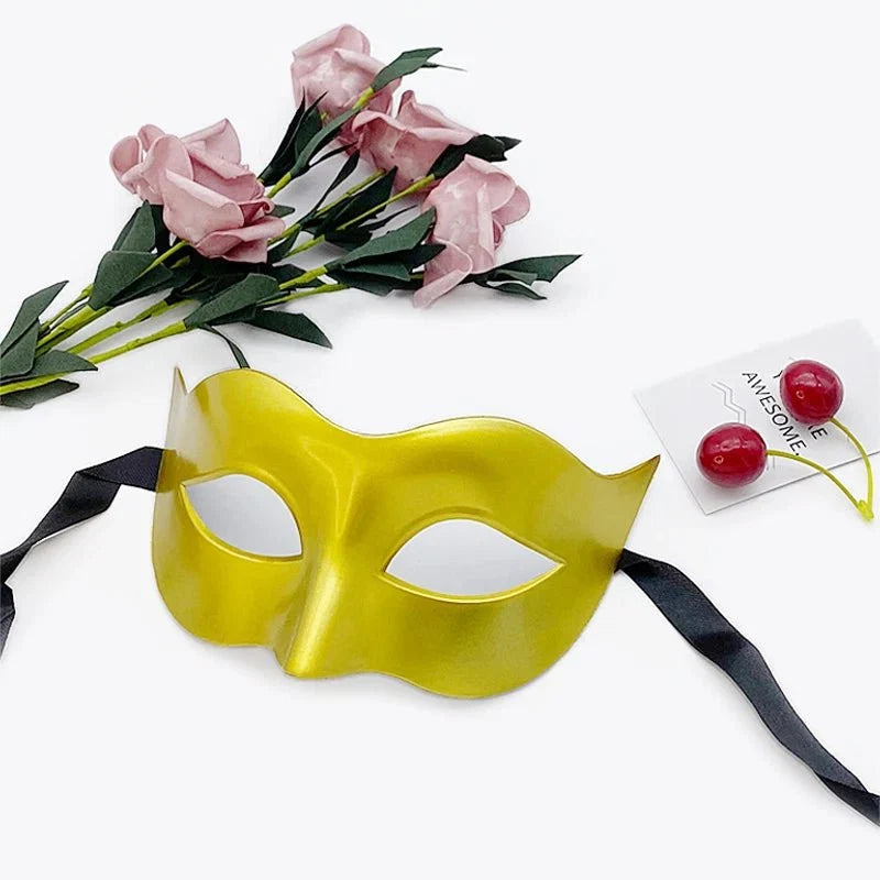 Masquerade Half Face Mask | Elegant Black & White Retro Design