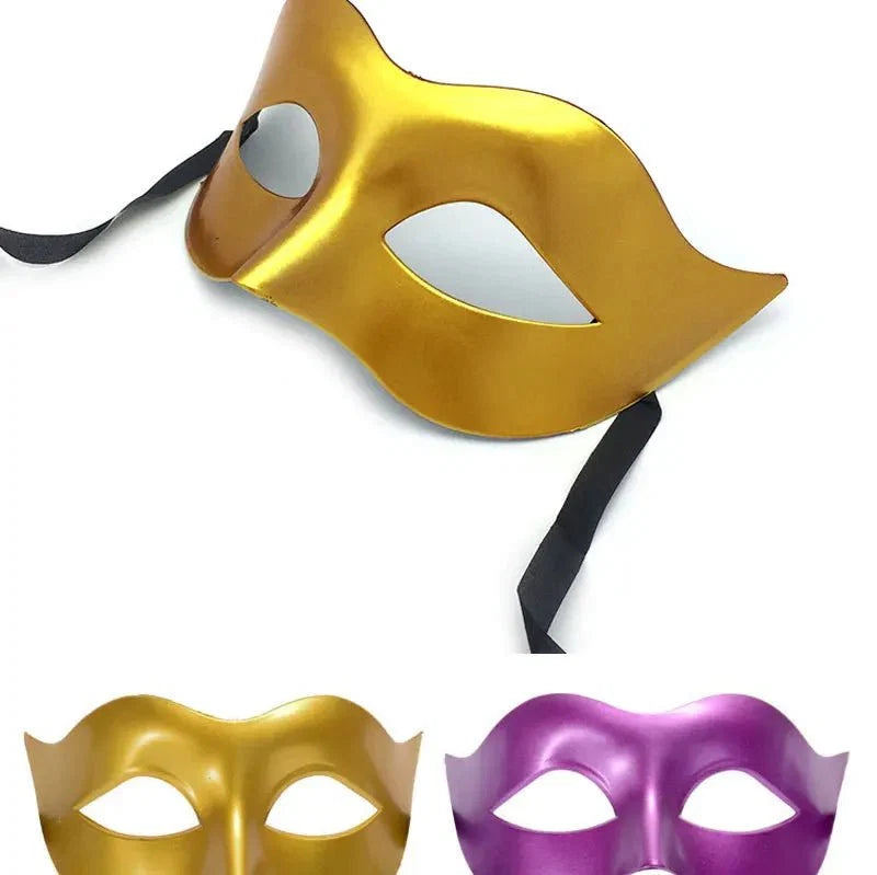 Masquerade Half Face Mask | Elegant Black & White Retro Design