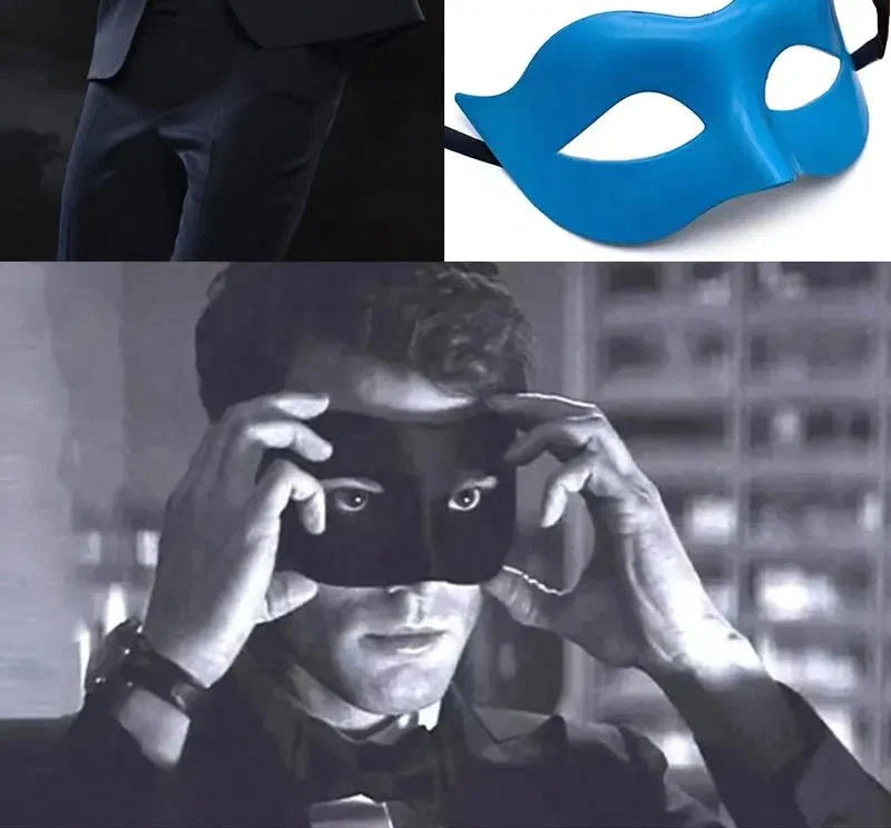 Masquerade Half Face Mask | Elegant Black & White Retro Design