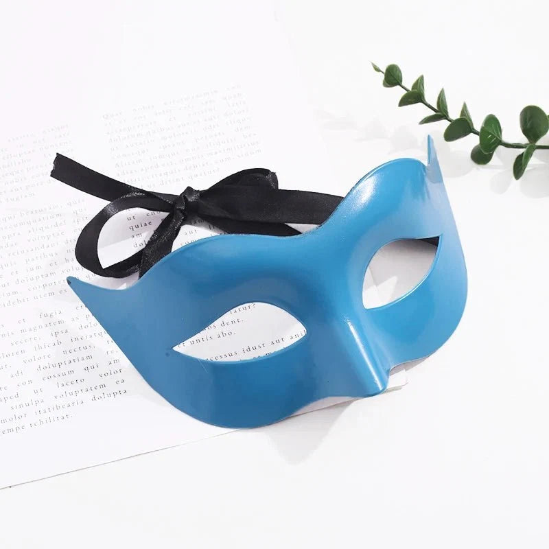 Masquerade Half Face Mask | Elegant Black & White Retro Design