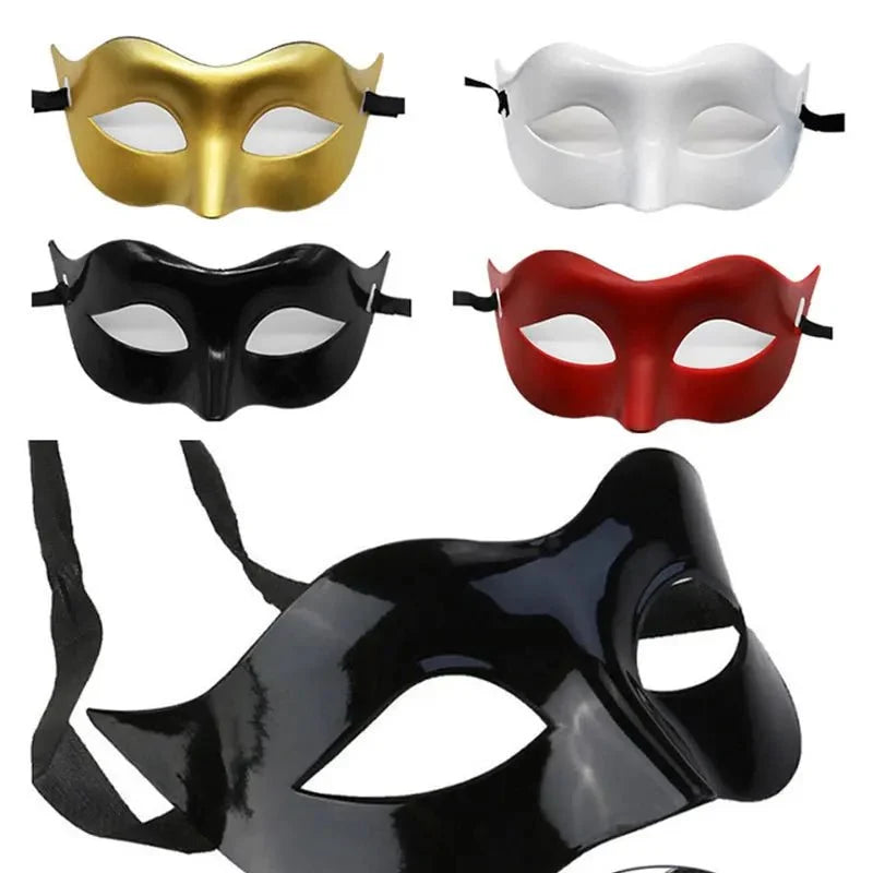 Masquerade Half Face Mask | Elegant Black & White Retro Design