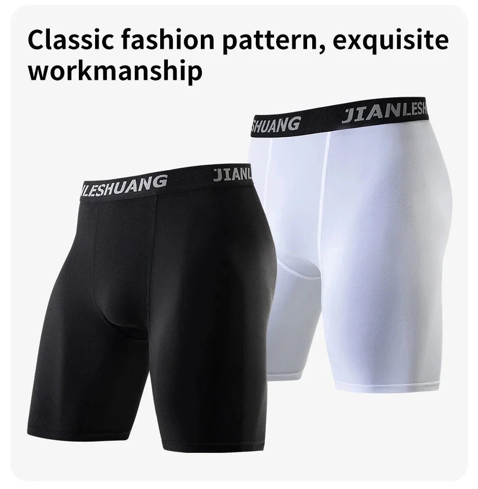 Men's Plus Size Sports Shorts | Black and White Elastic Waist Activewear