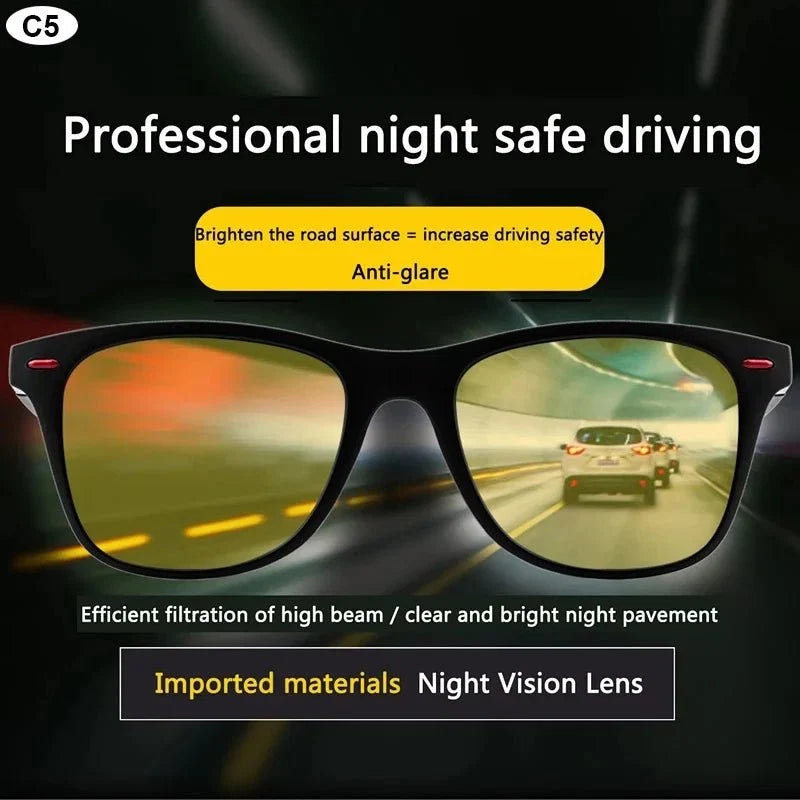 Men's Polarized Sport Sunglasses | UV400 Protection Goggles for Driving and Night Vision