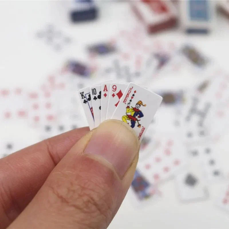 Mini Playing Cards | Funny Travel Poker Game & Dollhouse Accessory