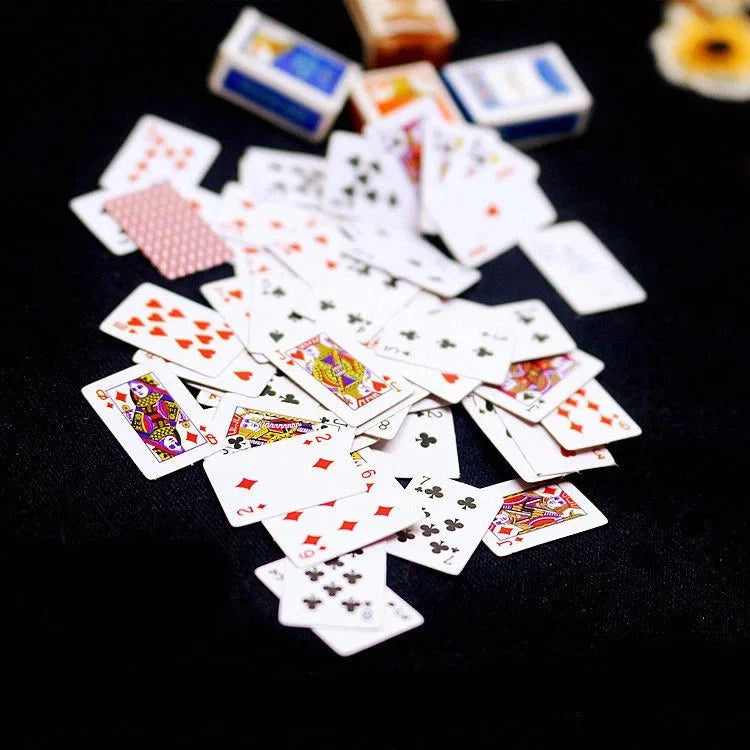 Mini Playing Cards | Funny Travel Poker Game & Dollhouse Accessory