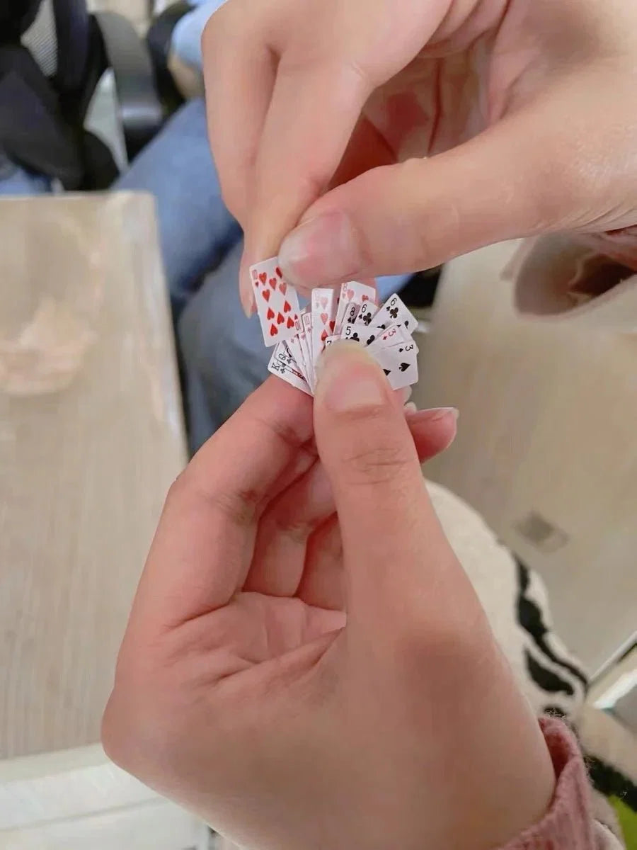 Mini Playing Cards | Funny Travel Poker Game & Dollhouse Accessory