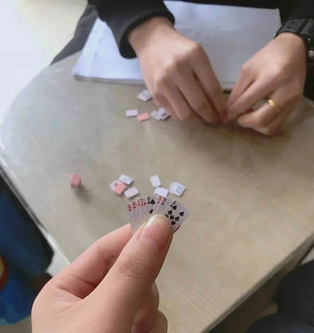 Mini Playing Cards | Funny Travel Poker Game & Dollhouse Accessory