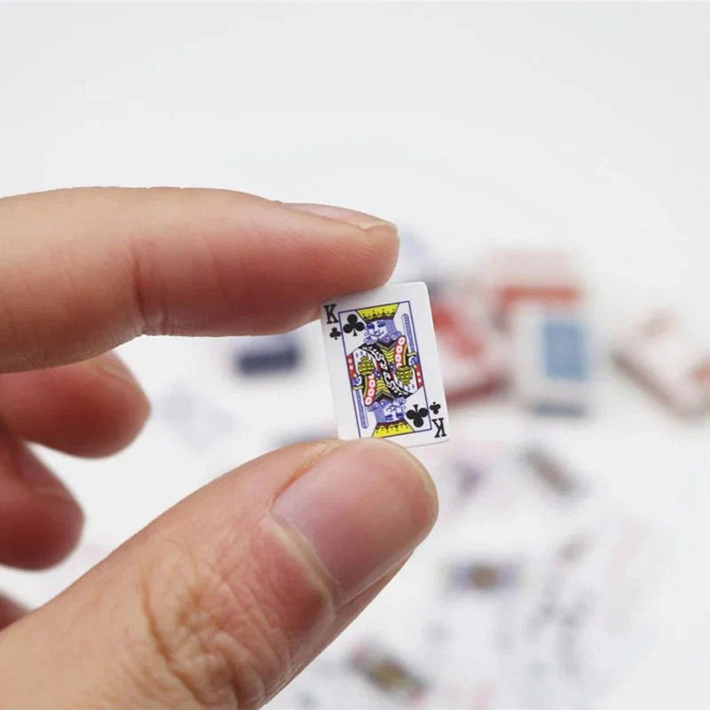 Mini Playing Cards | Funny Travel Poker Game & Dollhouse Accessory
