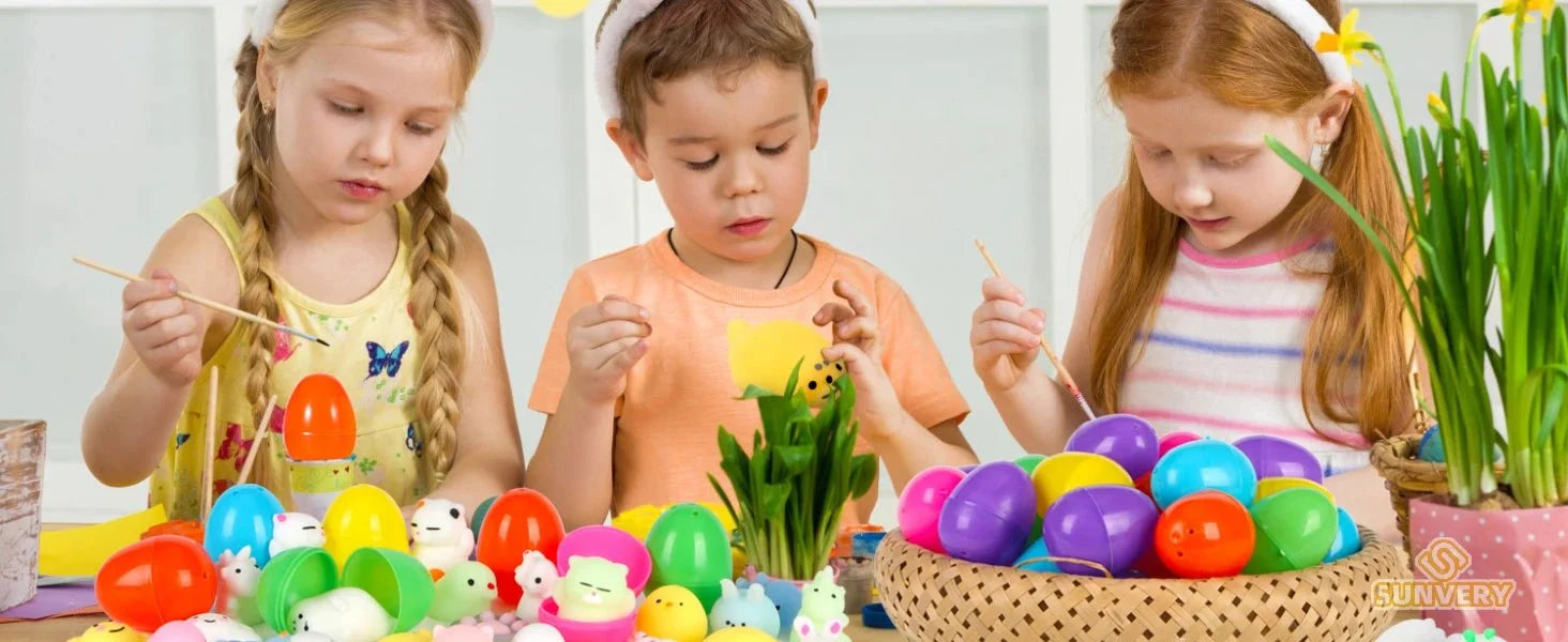 Mochi Squishy Toy Filled Easter Eggs | Mystery Animal Stress Relief Toys for Kids and Adults