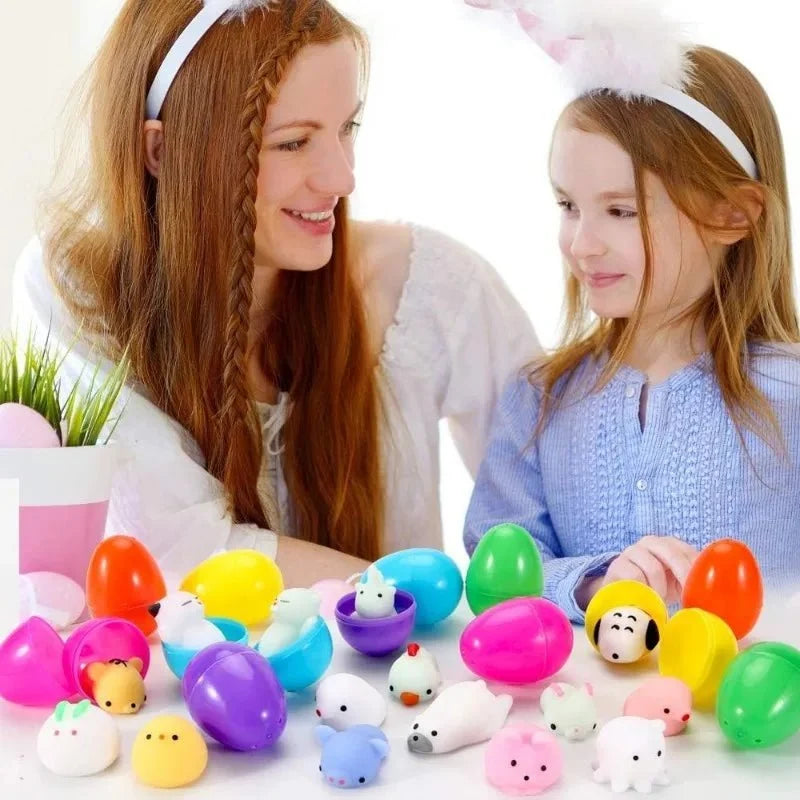 Mochi Squishy Toy Filled Easter Eggs | Mystery Animal Stress Relief Toys for Kids and Adults