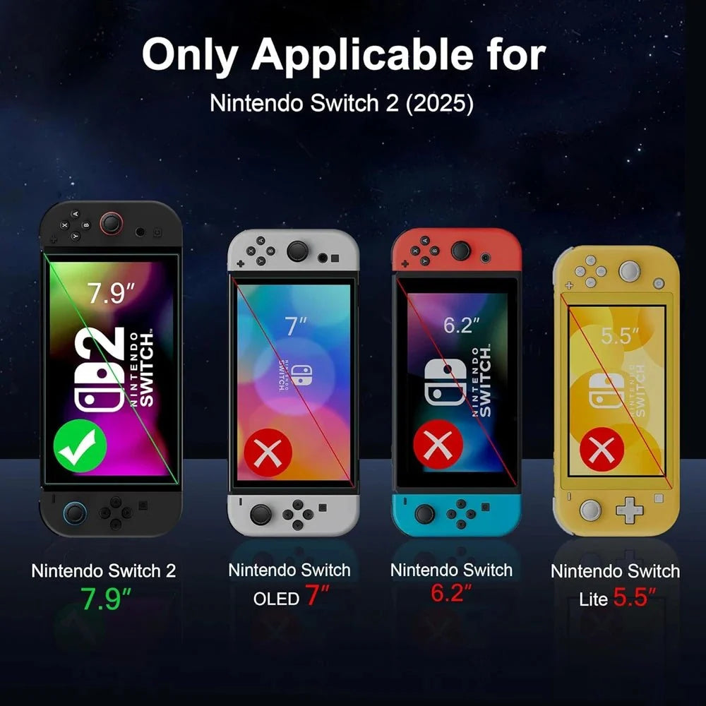 Tempered Glass Screen Protector with Joystick Cap | Full Coverage Protection for Nintendo Switch 2
