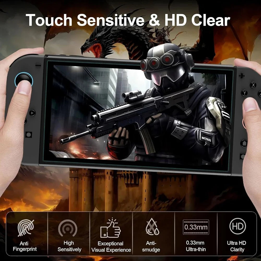 Tempered Glass Screen Protector with Joystick Cap | Full Coverage Protection for Nintendo Switch 2