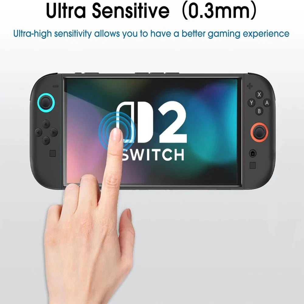 Tempered Glass Screen Protector with Joystick Cap | Full Coverage Protection for Nintendo Switch 2