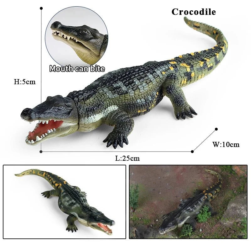 Sarcosuchus Crocodile Action Figure | Hand-Painted Wild Animal Model