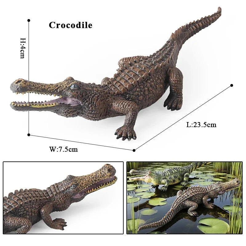 Sarcosuchus Crocodile Action Figure | Hand-Painted Wild Animal Model