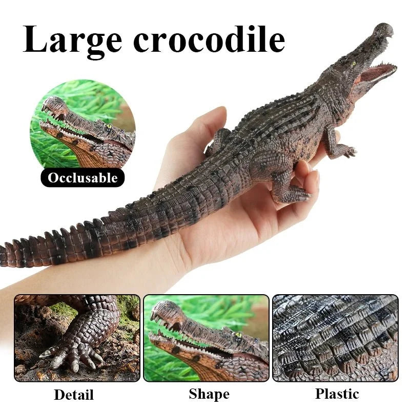 Sarcosuchus Crocodile Action Figure | Hand-Painted Wild Animal Model