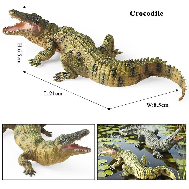 Sarcosuchus Crocodile Action Figure | Hand-Painted Wild Animal Model