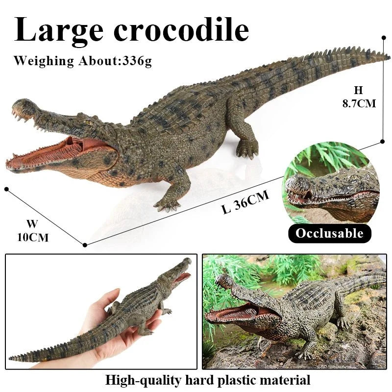 Sarcosuchus Crocodile Action Figure | Hand-Painted Wild Animal Model