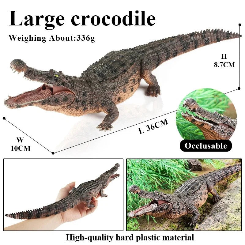 Sarcosuchus Crocodile Action Figure | Hand-Painted Wild Animal Model