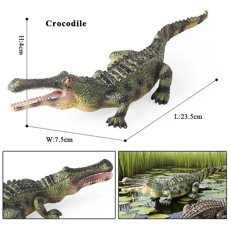 Sarcosuchus Crocodile Action Figure | Hand-Painted Wild Animal Model