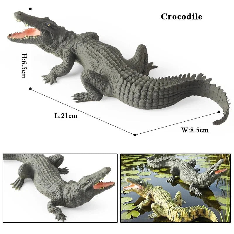 Sarcosuchus Crocodile Action Figure | Hand-Painted Wild Animal Model