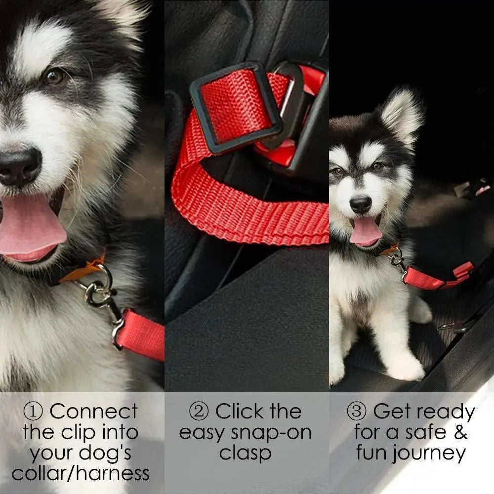 Adjustable Pet Car Seat Belt Harness | Dog and Cat Safety Strap