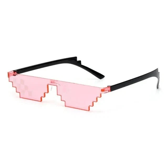 Pixel Mosaic Sunglasses | Funny Retro Gamer Glasses for Party and Cosplay