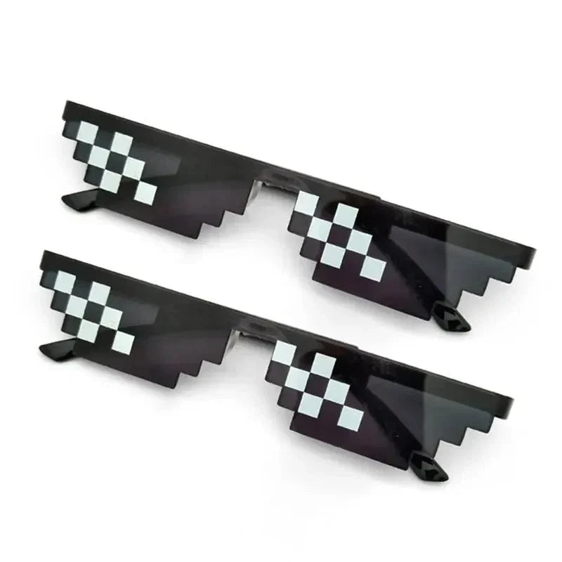 Pixel Mosaic Sunglasses | Funny Retro Gamer Glasses for Party and Cosplay