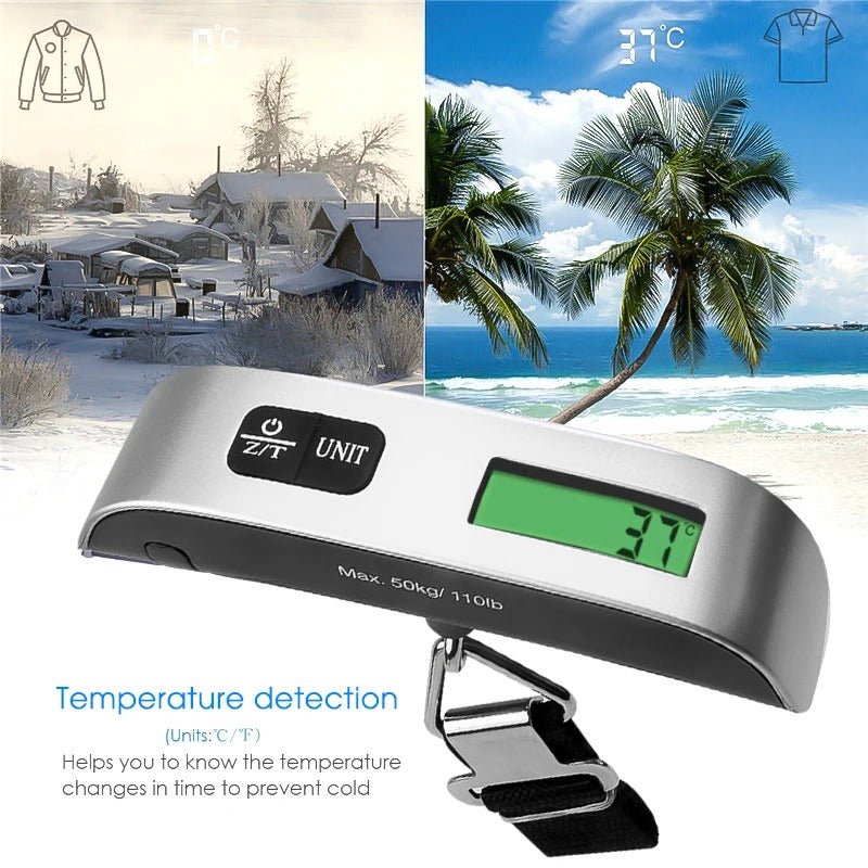 Portable Digital Hanging Scale | 50kg LCD Luggage Weight Balance for Travel